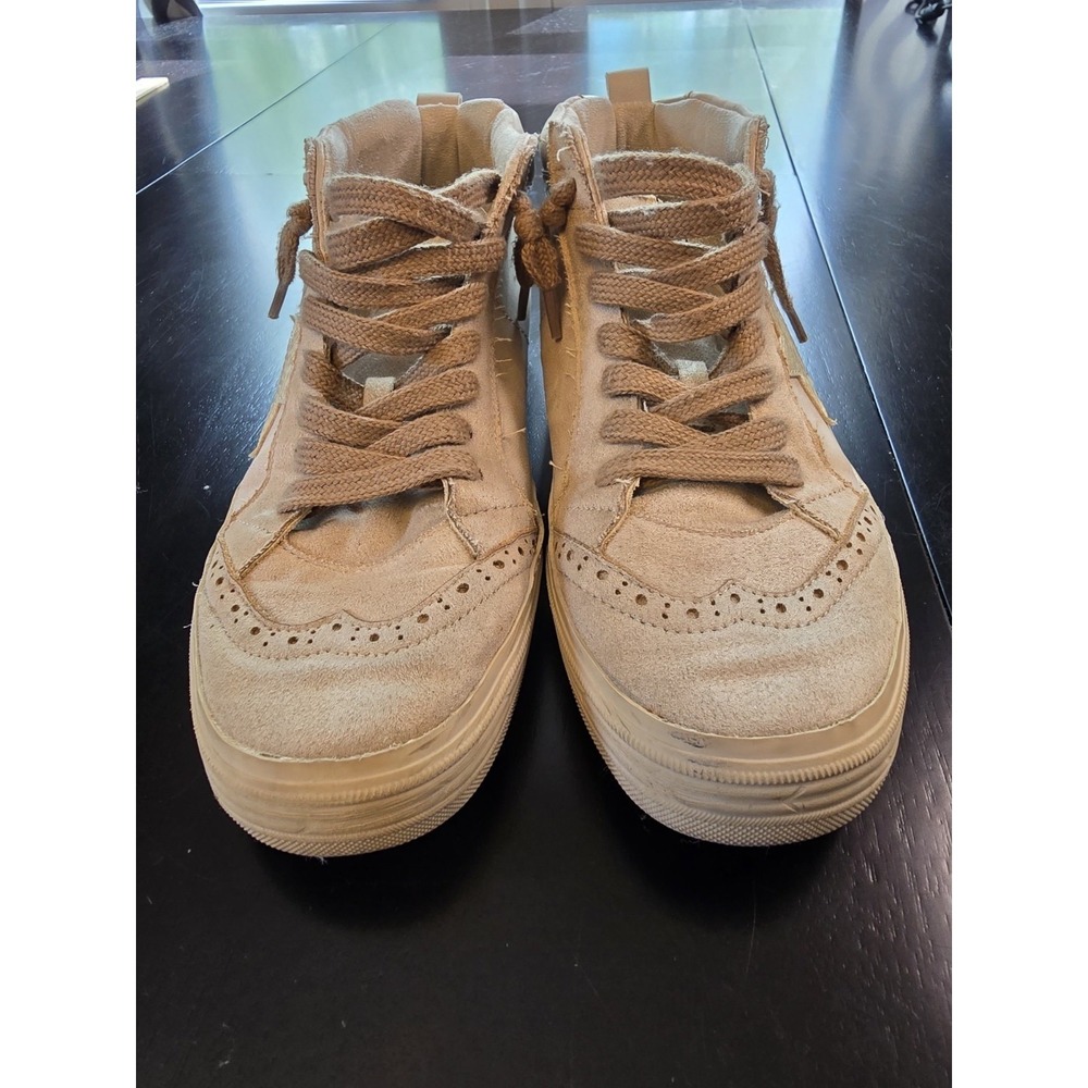 SHU SHOP Serena High Top Sneakers Star Distressed Taupe Snake Gold Size 7.5